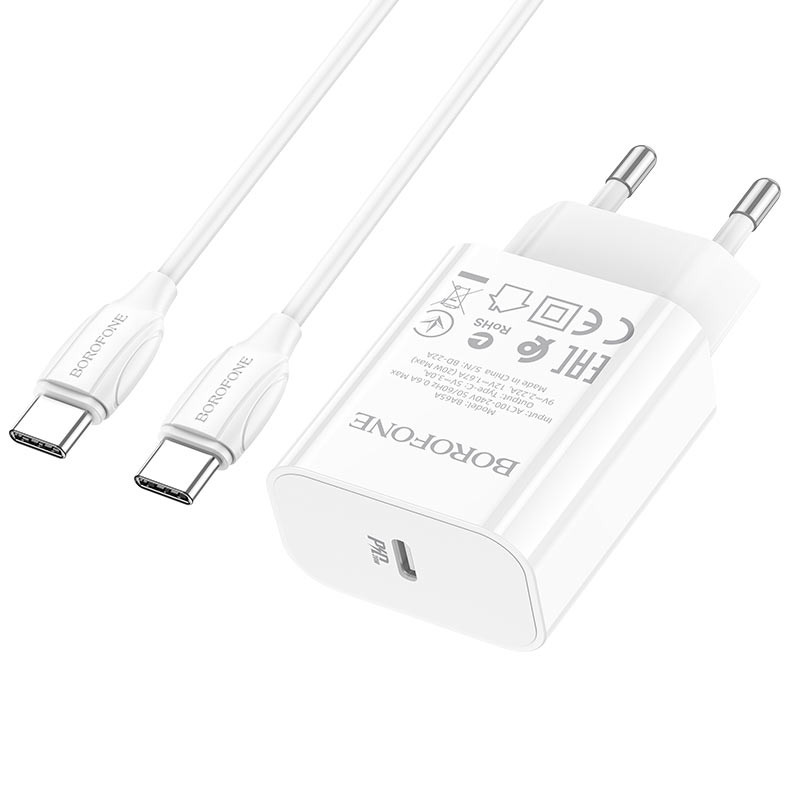 МЗП Borofone BA65A Single port PD20W + Type-C + Type-C дивитися фото №1