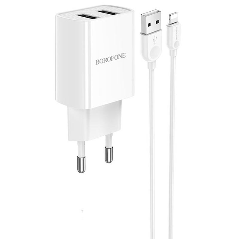 МЗП Borofone BA53A Powerway (2USB/2.1A) + Lightning Зображення №1 МЗП Borofone BA53A Powerway (2USB/2.1A) + Lightning дивитися фото №1