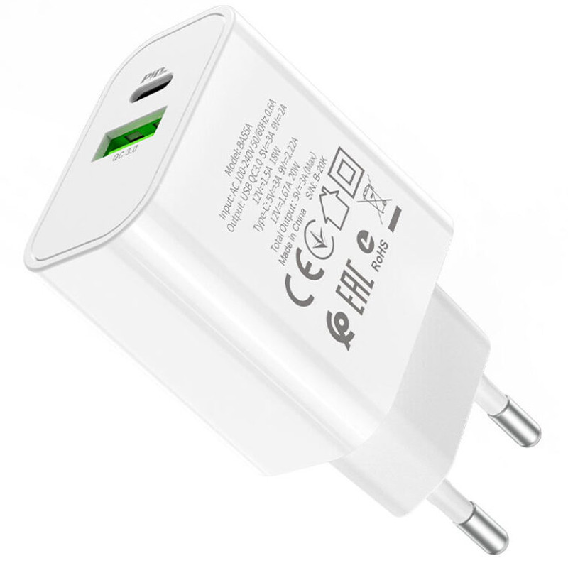 МЗП Borofone BA55A PD20W+QC3.0 (1USB/1Type-C/3A) дивитися фото №3