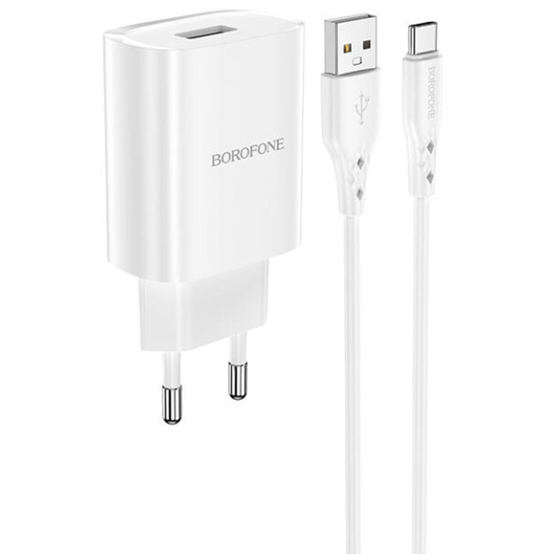 МЗП Borofone BN1 (1USB/2.1A) + Type-C дивитися фото №1