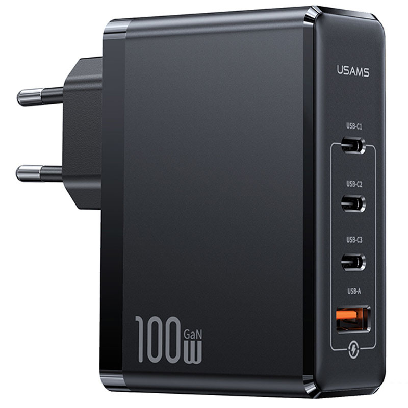 МЗП Usams US-CC163 T50 100W 4 Ports GaN Fast Charger (1USB-A/3C) на малюнкі №1