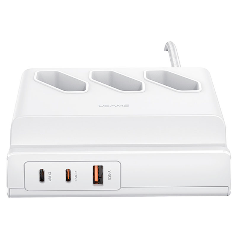 МЗП Usams US-CC160 P1 65W Super Si Fast Charging USB Extension Socket дивитися фото №1
