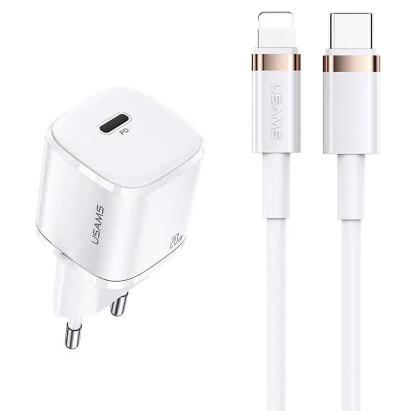 МЗП Usams US-XFK T36 20W 1C Charger + US-SJ484 U63 20W PD дивитися фото №1