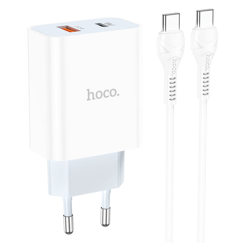МЗП HOCO C97A PD20W+QC3.0 (1USB/1Type-C/3A) + Type-C to Type-C дивитися фото №1