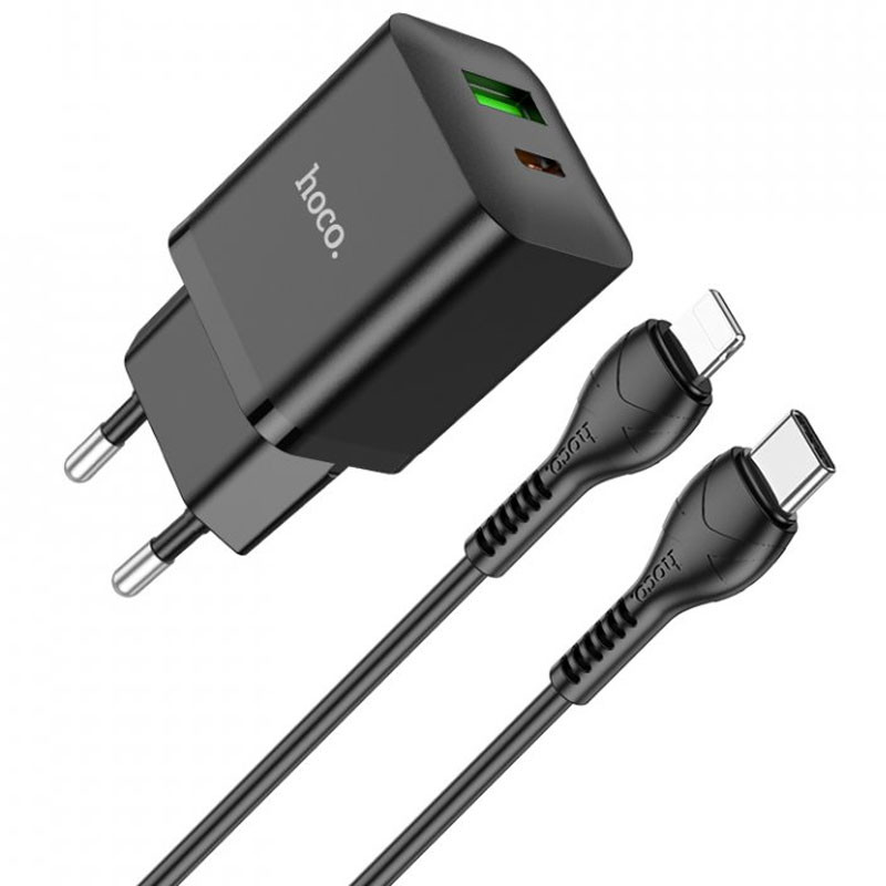 МЗП Hoco N28 Founder PD20W+QC3.0 + Type-C to Lightning Зображення №1 МЗП Hoco N28 Founder PD20W+QC3.0 + Type-C to Lightning дивитися фото №1