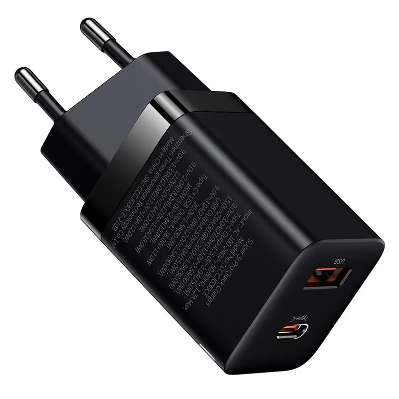 МЗП Baseus Super Si Pro Quick Charger 30W (1USB-A/1C) (CCSUPP-E) на малюнкі №3