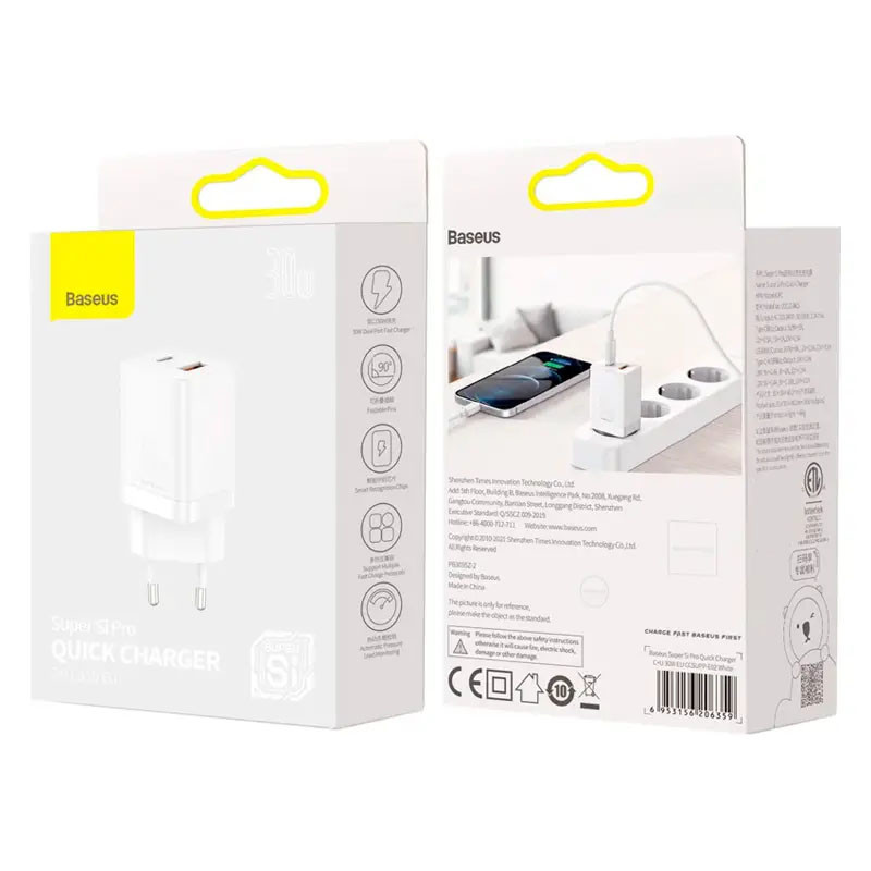 МЗП Baseus Super Si Pro Quick Charger 30W (1USB-A/1C) (CCSUPP-E) на малюнкі №5