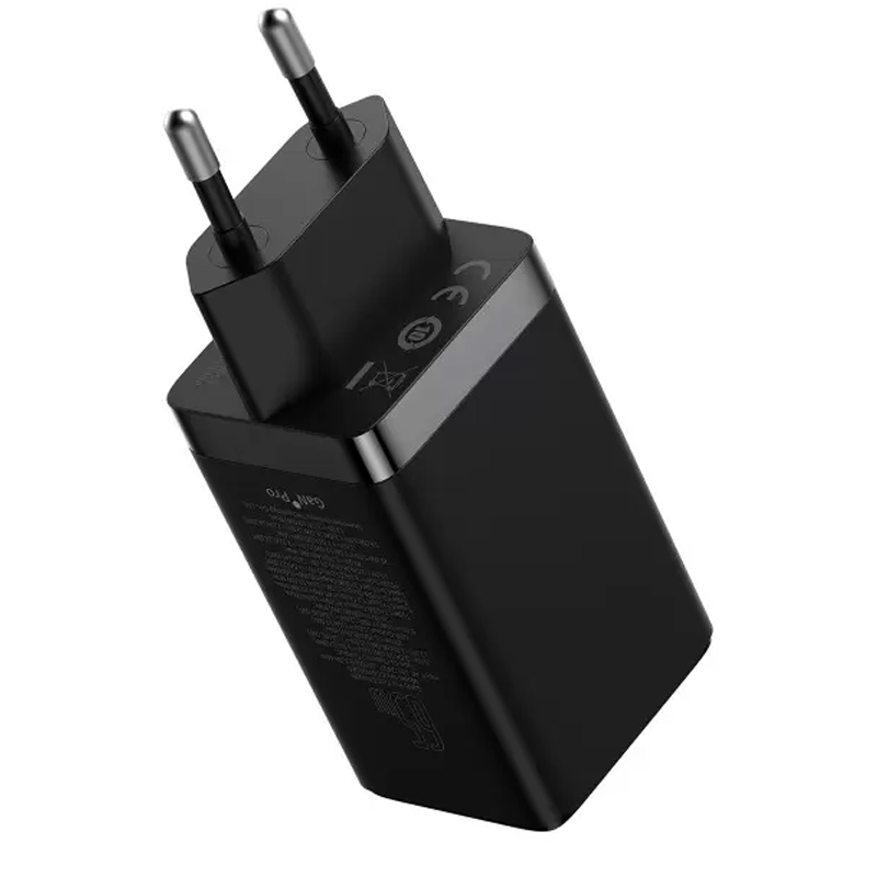 МЗП Baseus GaN5 Pro PD65W+QC3.0 (1USB-A/2C)  + кабель Type-C to Type-C (CCGP12020) на малюнкі №4