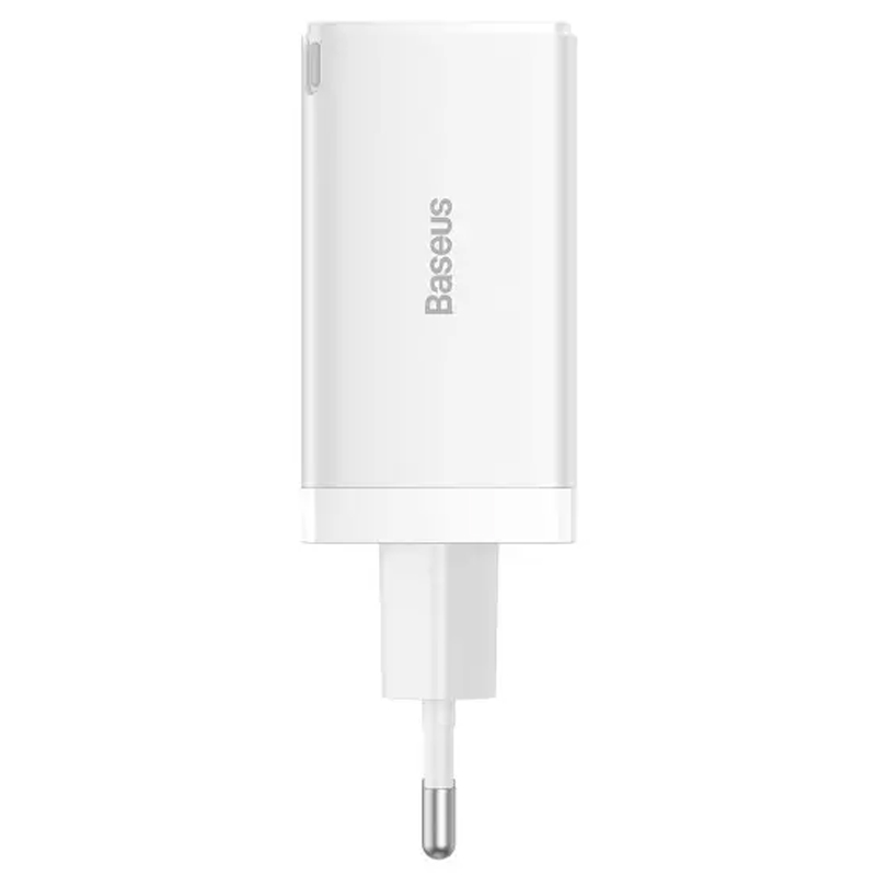МЗП Baseus GaN5 Pro PD65W+QC3.0 (1USB-A/2C) + кабель Type-C to Type-C (CCGP12020), White 1, купити оптом з доставкою