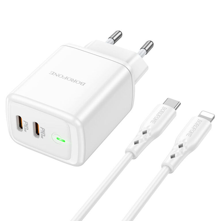 МЗП Borofone BN9 PD35W (2Type-C) + Type-C to Lightning дивитися фото №3