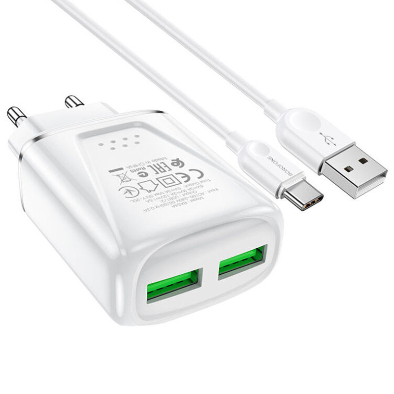 МЗП Borofone BA54A Wide road QC3.0 (2USB) + Type-C дивитися фото №2