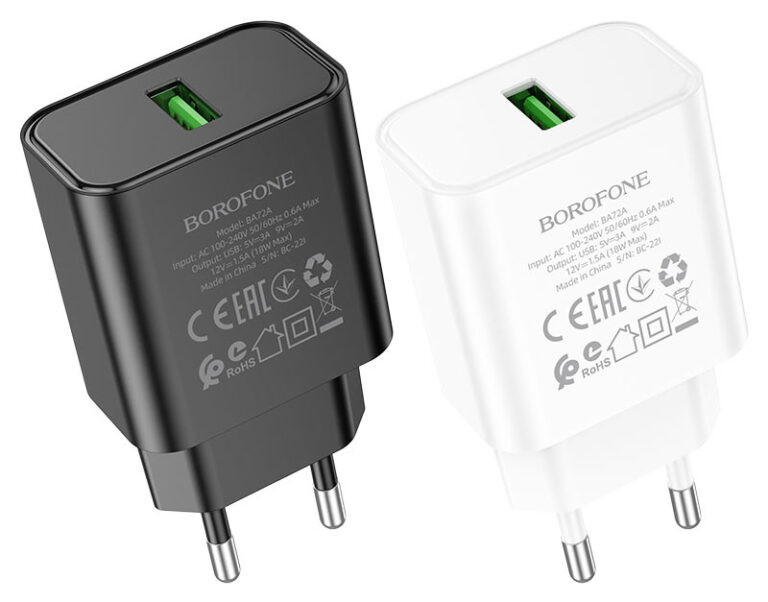 МЗП Borofone BA72A Spring QC3.0 (1USB-A), купити оптом з доставкою