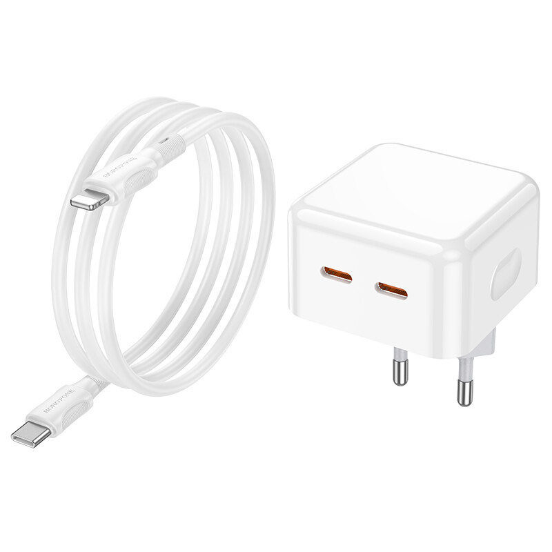 МЗП Borofone BA76A Source PD35W (2Type-C) + Type-C to Lightning Зображення №2 МЗП Borofone BA76A Source PD35W (2Type-C) + Type-C to Lightning дивитися фото №2