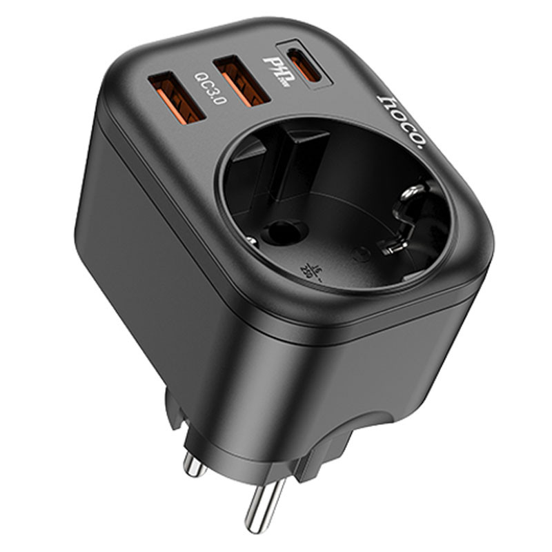 МЗП Hoco NS3 Multifunctional PD20W (2USB/1Type-C/1xSocket) дивитися фото №1