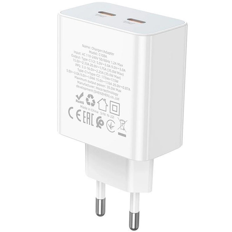 МЗП Hoco C108A PD 35W (2 Type-C) дивитися фото №5