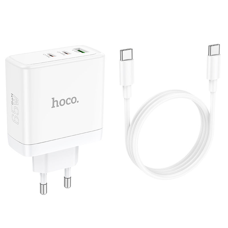 МЗП Hoco N30 Glory PD65W (2Type-C/1USB) + Type-C to Type-C дивитися фото №5