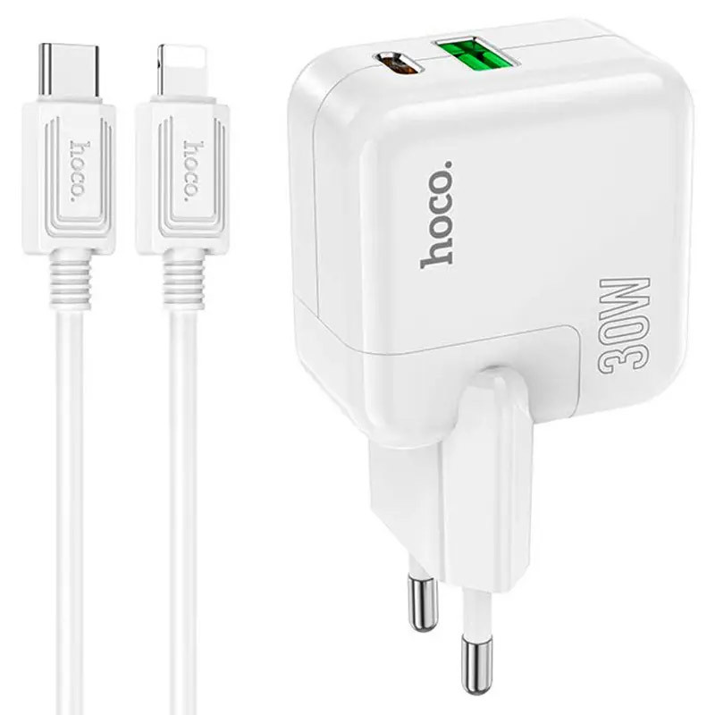 МЗП Hoco C111A PD 30W+QC3.0 Type-C to Lightning Зображення №1 МЗП Hoco C111A PD 30W+QC3.0 Type-C to Lightning дивитися фото №1