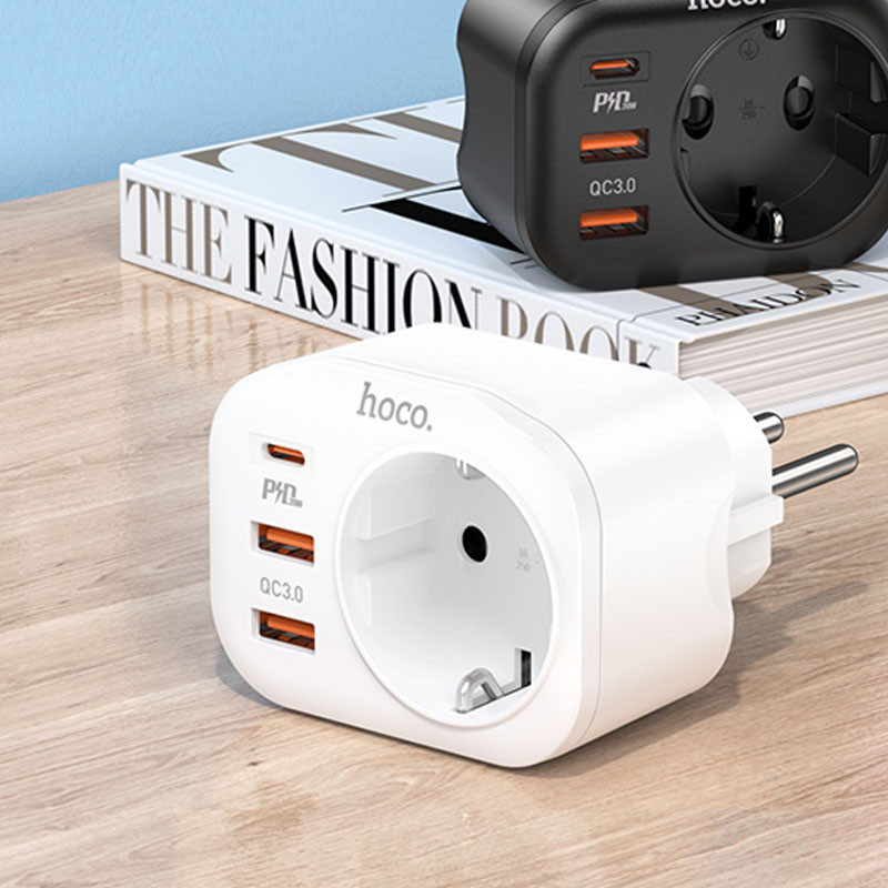 МЗП Hoco NS3 Multifunctional PD20W (2USB/1Type-C/1xSocket) дивитися фото №5