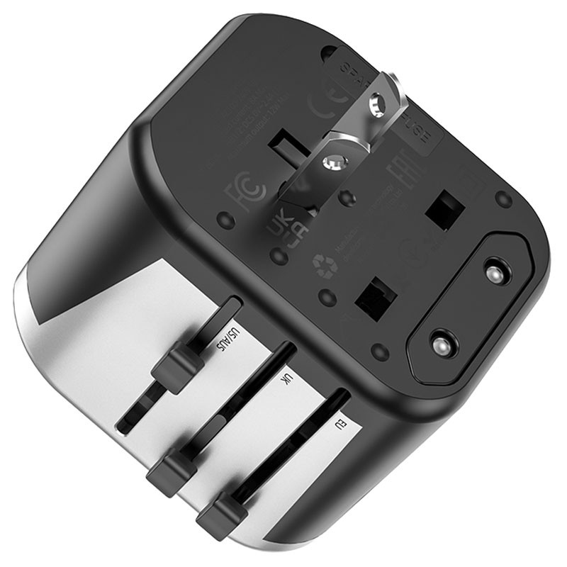 МЗП Hoco AC5 Level 2USB+Socket, Black 4, купити оптом з доставкою