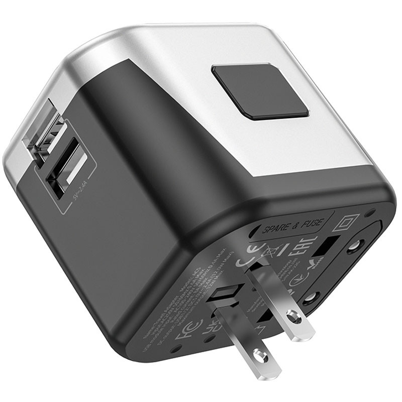 МЗП Hoco AC5 Level 2USB+Socket, Black 6, купити оптом з доставкою