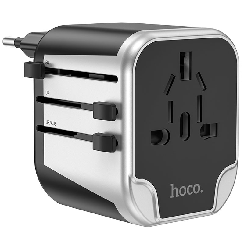 МЗП Hoco AC5 Level 2USB+Socket, Black 7, купити оптом з доставкою