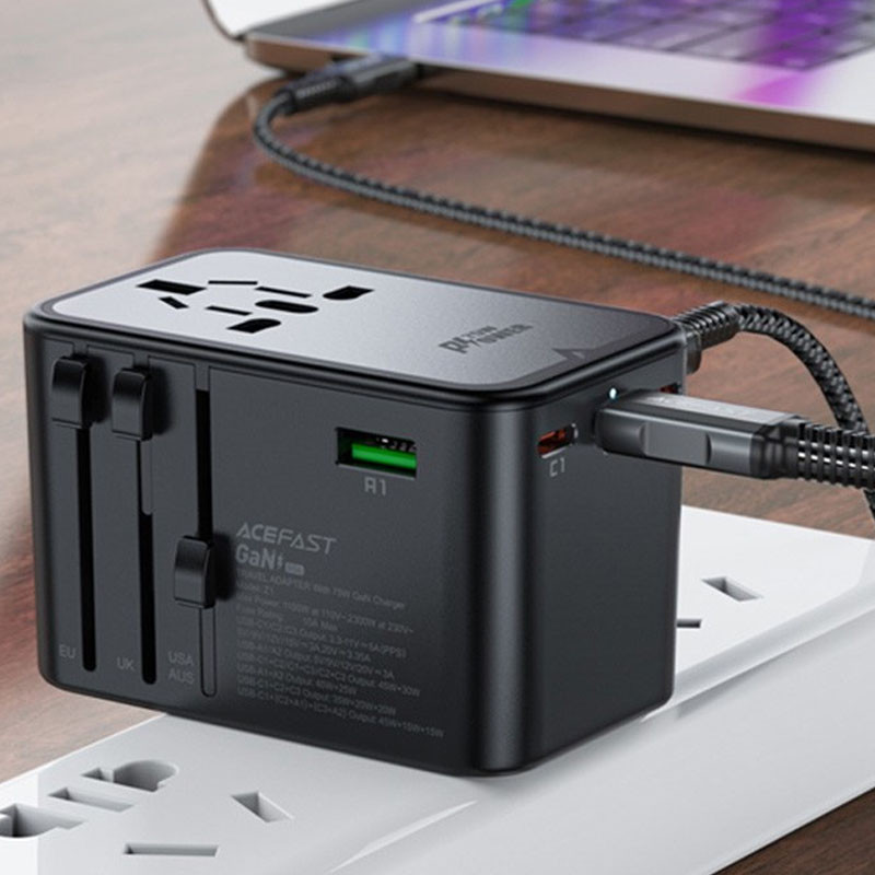 МЗП Acefast Z1 PD75W GaN (3*USB-C+2*USB-A) дивитися фото №7