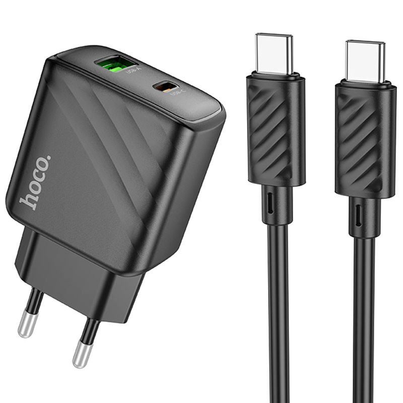 МЗП Hoco CS23A Sunlight PD30W+QC3.0 (1USB-A/1C) + кабель Type-C to Type-C, купити оптом з доставкою