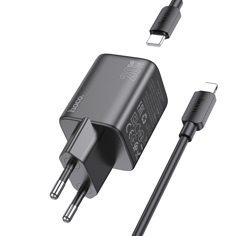 МЗП Hoco N40 Mighty PD20W (1USB-C) + кабель Type-C to Lightning на малюнкі №2