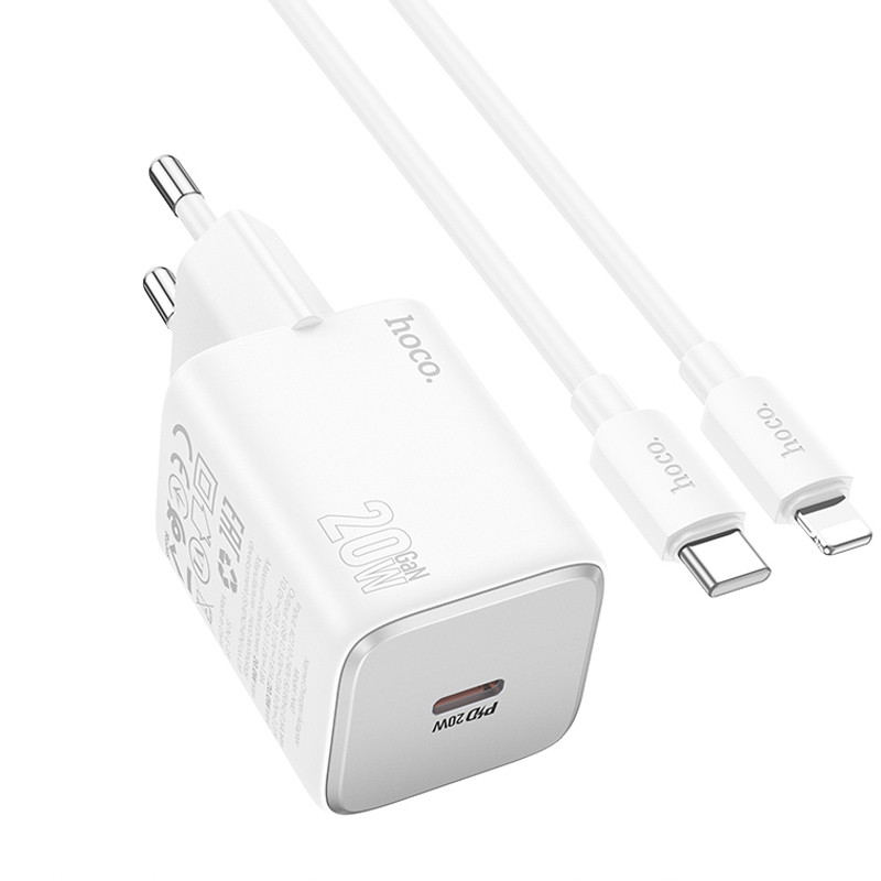 МЗП Hoco N40 Mighty PD20W (1USB-C) + кабель Type-C to Lightning на малюнкі №3