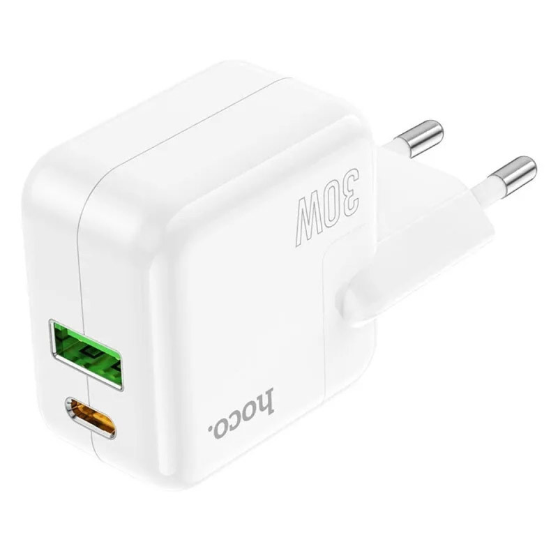 Уцінка МЗП Hoco C111A PD30W+QC3.0 (1USB-A/1C), М'ята упаковка / White 2, купити оптом з доставкою