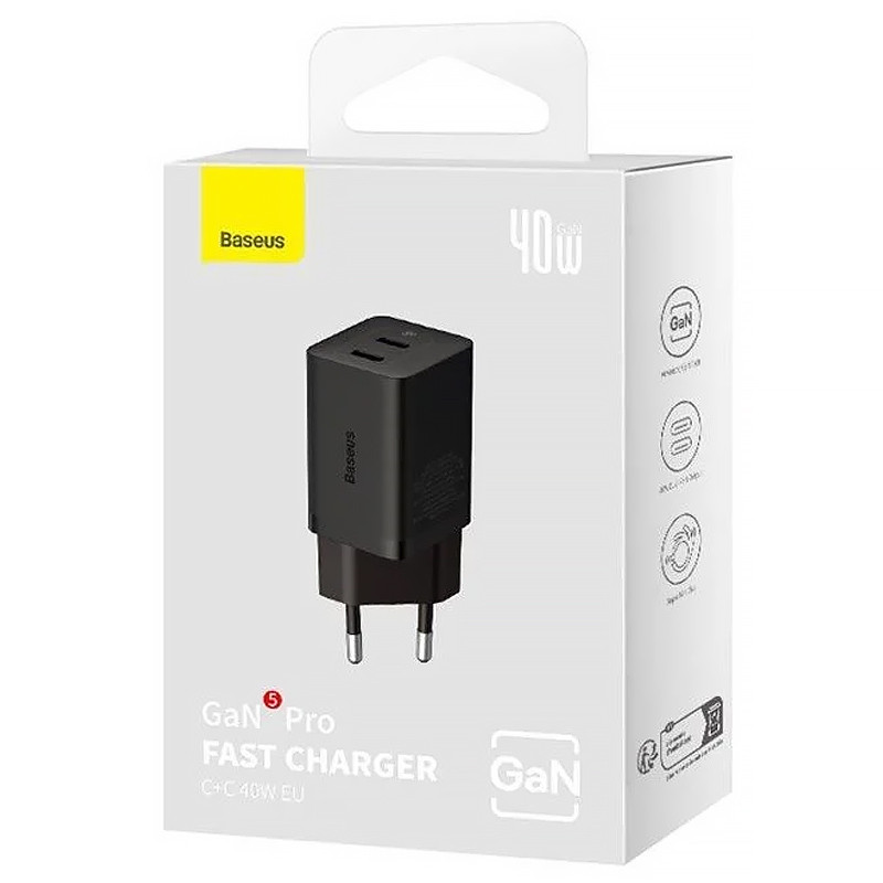 МЗП Baseus GaN5 Pro OS + Type-C to Type-C 40W (CCGP18010) на малюнкі №6
