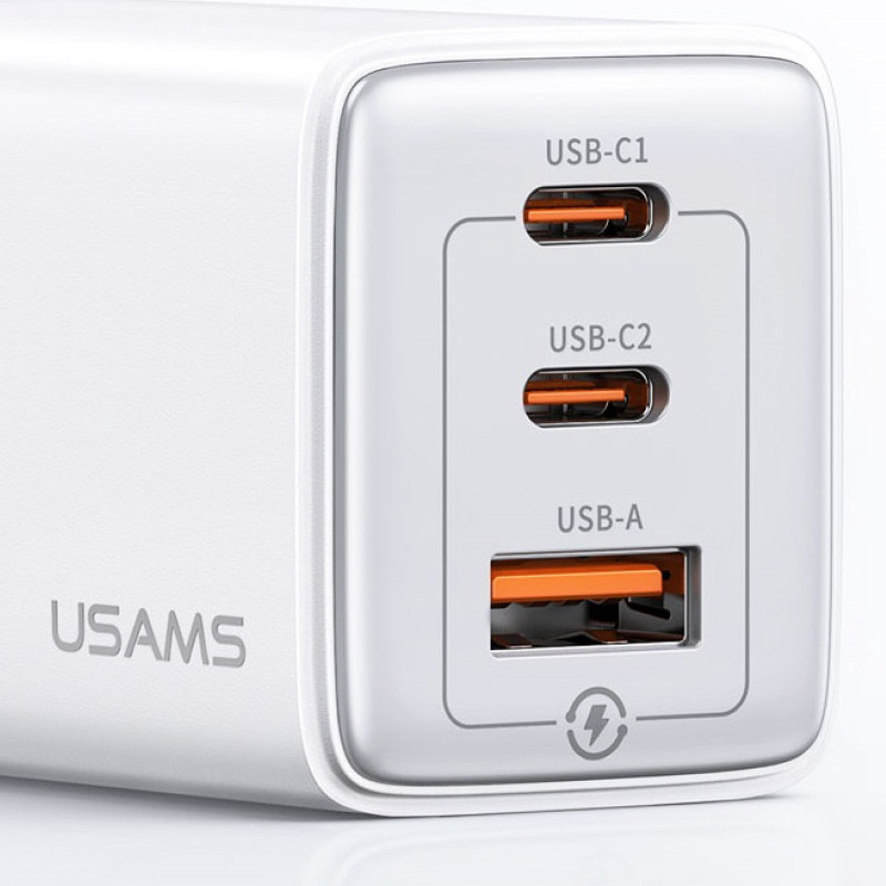 МЗП Usams US-CC180 65W ACC 3 Ports GaN Sandru series дивитися фото №2