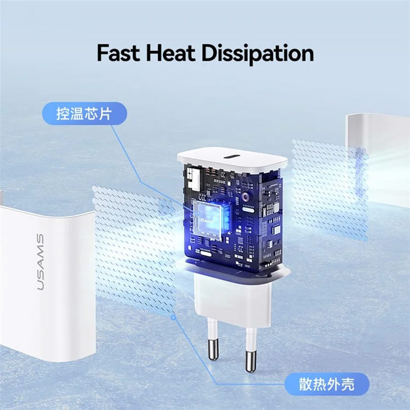 МЗП Usams US-OYXLTZ02 CC226 PD20W + SJ712 30W Type-C to Lightning Yi Series Зображення №6 МЗП Usams US-OYXLTZ02 CC226 PD20W + SJ712 30W Type-C to Lightning Yi Series дивитися фото №6