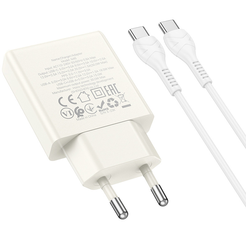 МЗП Hoco N45 Biscuit PD30W+QC3.0 + Type-C to Type-C дивитися фото №2