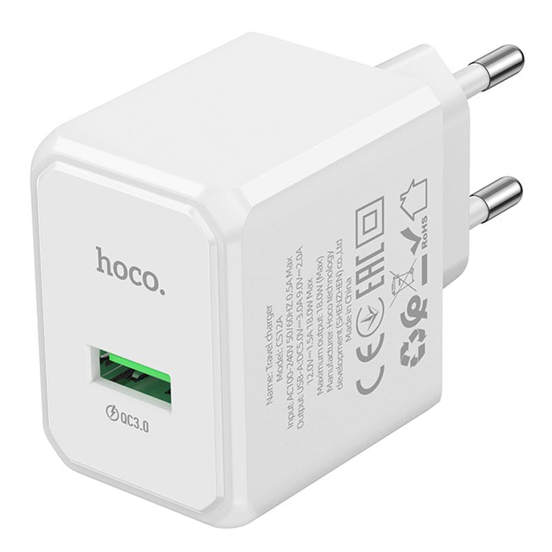 МЗП Hoco CS12A QC3.0 (1USB-A/18W) дивитися фото №2