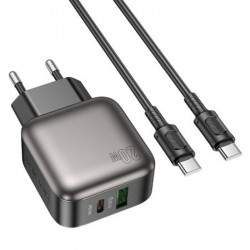 СЗУ Borofone BAS54A Absolute PD20W+QC3.0 (1USB-A/1C) + кабель Type-C to Type-C