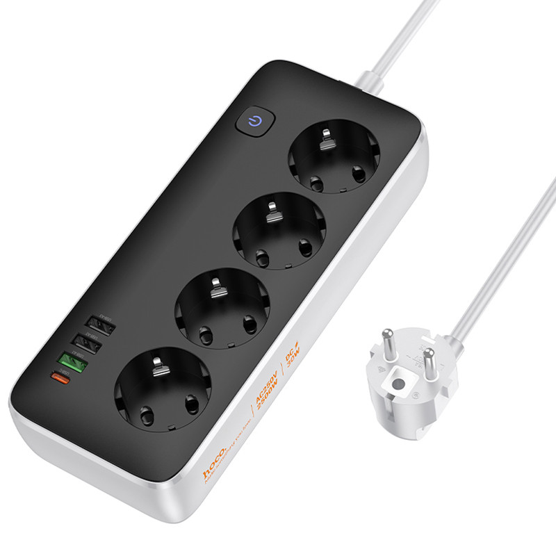 Подовжувач Hoco AC22 Sunlight (PD30W/1C/3A/4xSocket) (1.5m) на малюнкі №3