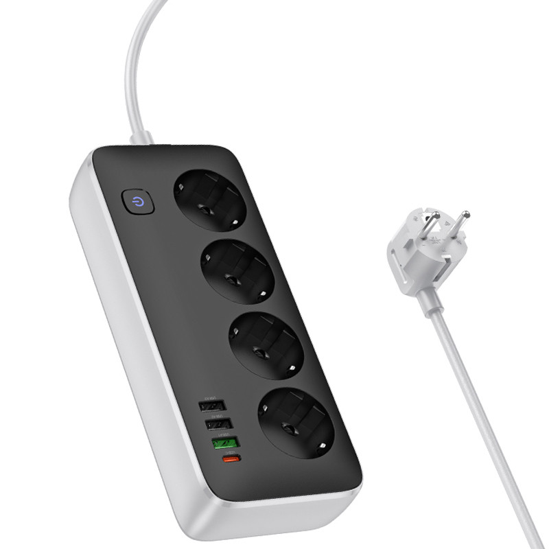 Подовжувач Hoco AC22 Sunlight (PD30W/1C/3A/4xSocket) (1.5m) на малюнкі №4