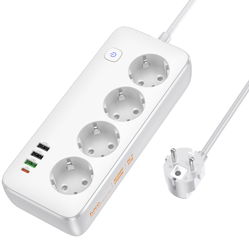 Подовжувач Hoco AC22 Sunlight (PD30W/1C/3A/4xSocket) (1.5m) на малюнкі №3