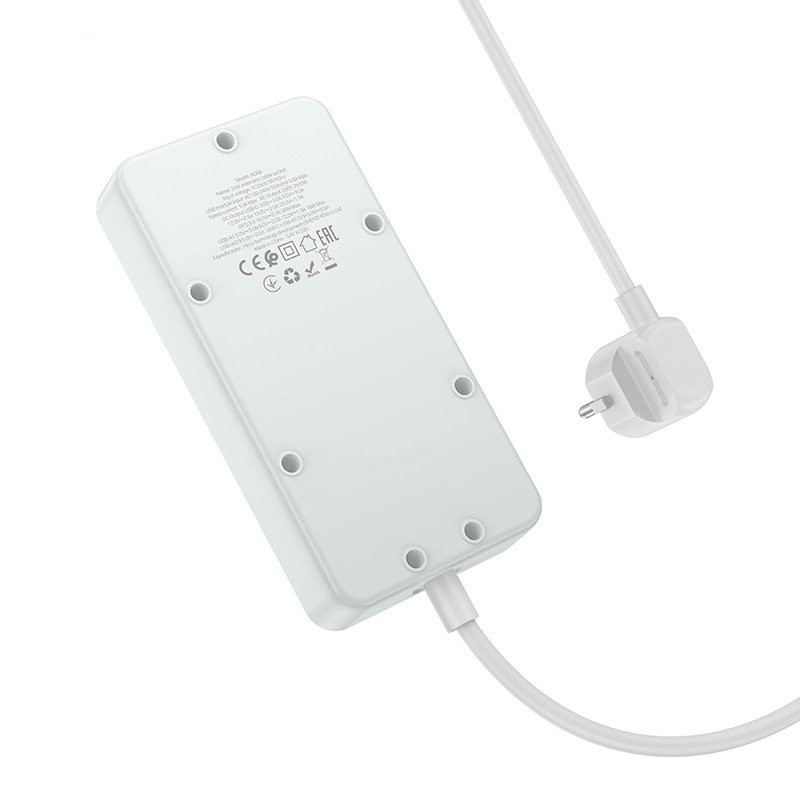 Подовжувач Hoco AC8A Storm (PD30W/1C/3A/3xSocket) (1.5m) на малюнкі №4