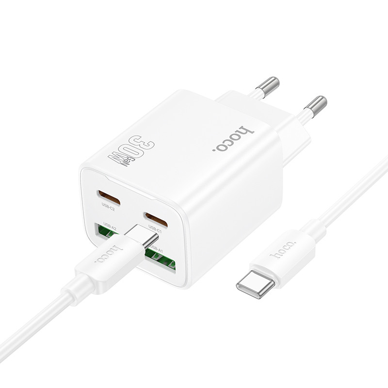 МЗП Hoco N56 Fundador PD30W four-port (2USB-A/2C) + кабель Type-C to Type-C на малюнкі №2