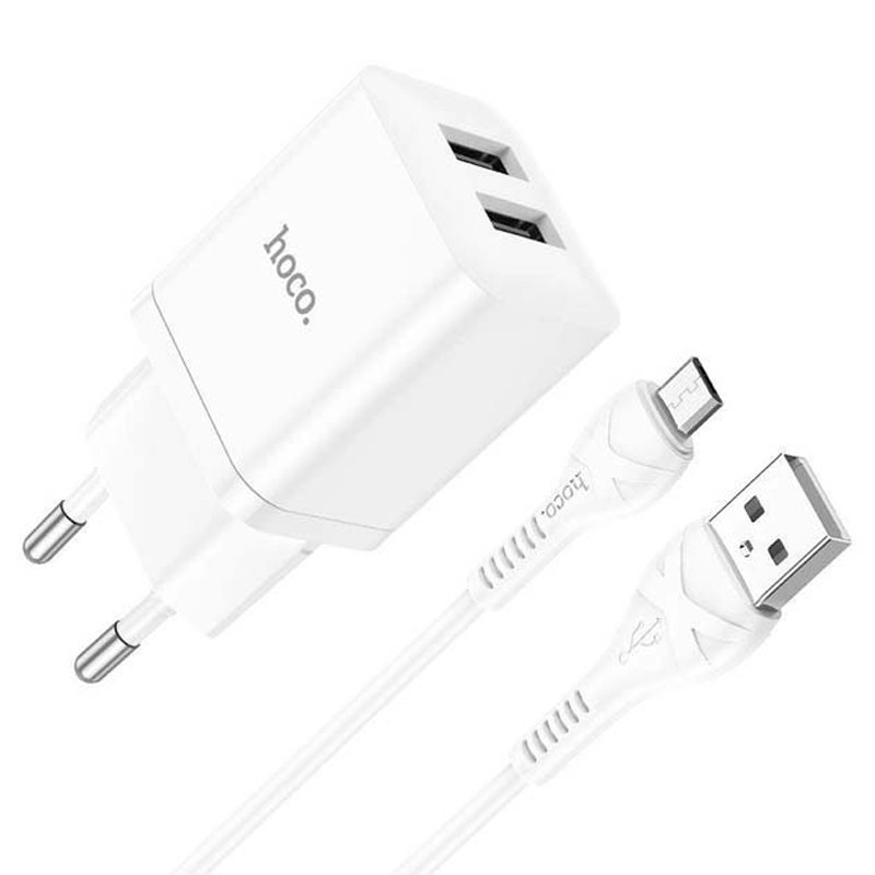 МЗП Hoco N25 Maker (2USB-A) + USB to MicroUSB на малюнкі №2
