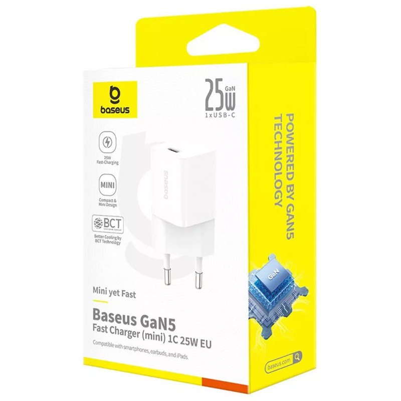 МЗП Baseus GaN5 Fast Charger (mini) PD25W (1USB-C) (P10110909213-00) на малюнкі №3