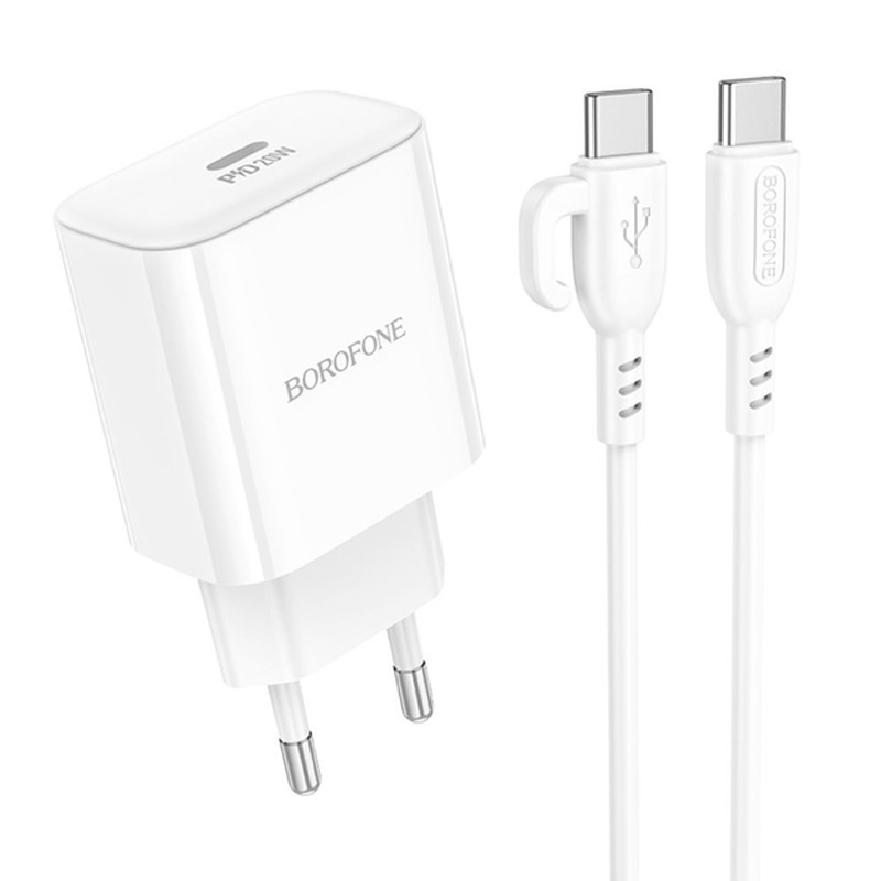МЗП Borofone BA81A PD20W (1USB-C) + кабель Type-C to Type-C на малюнкі №1