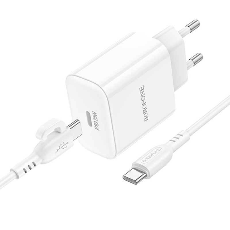 МЗП Borofone BA81A PD20W (1USB-C) + кабель Type-C to Type-C на малюнкі №3