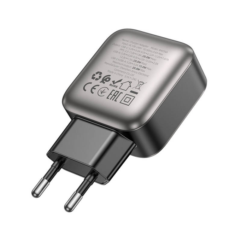МЗП Borofone BAS54A Absolute PD20W+QC3.0 (1USB-A/1C) на малюнкі №2