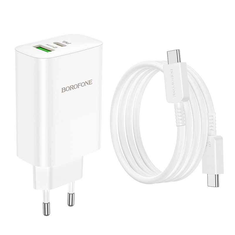 МЗП Borofone BN10 Sunlight PD65W (1USB-A/1C) + кабель Type-C to Type-C на малюнкі №5