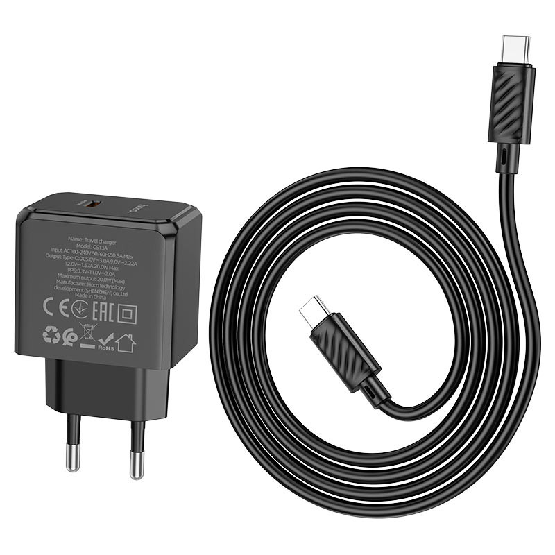 МЗП HOCO CS13A Ocean PD20W (1USB-C) + Type-C to Type-C на малюнкі №3