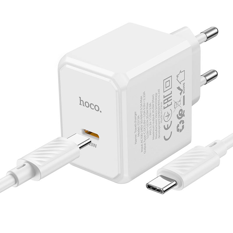 МЗП HOCO CS13A Ocean PD20W (1USB-C) + Type-C to Type-C на малюнкі №2
