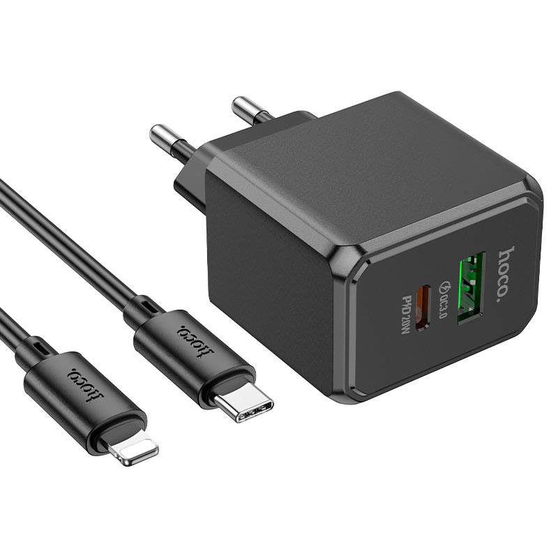 МЗП Hoco CS14A PD20W+QC3.0 (1USB-A/1C) + Type-C to Lightning на малюнкі №3